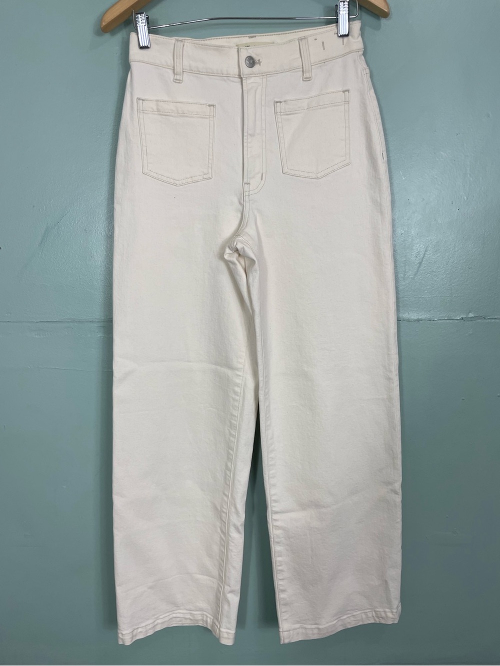 Madewell The Perfect Vintage Wide Leg Jean Vintage Canvas Ivory Women Size 27 - Picture 3 of 11